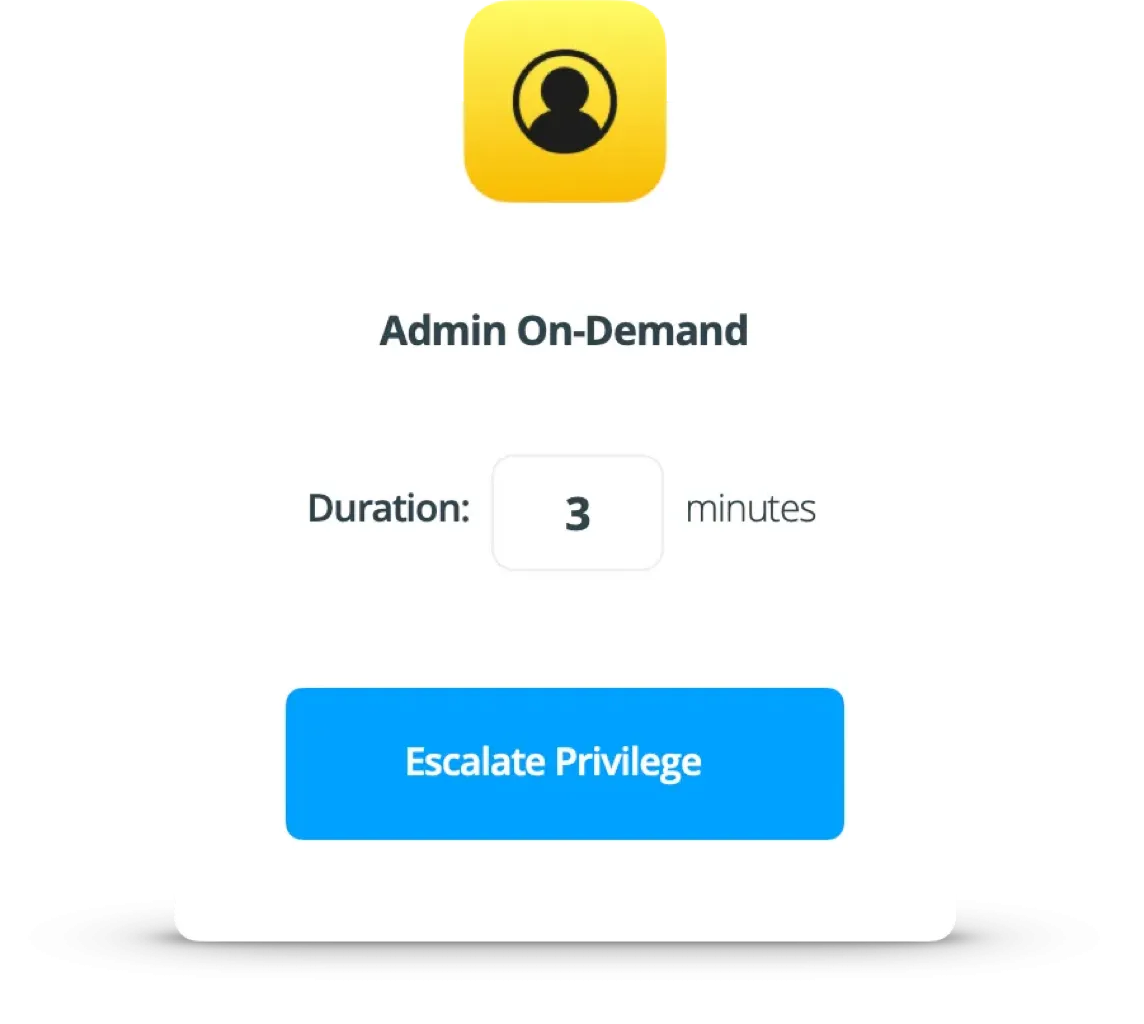 Admin when they need it, Standard when they don't. Mac Privilege Management with Admin On-Demand